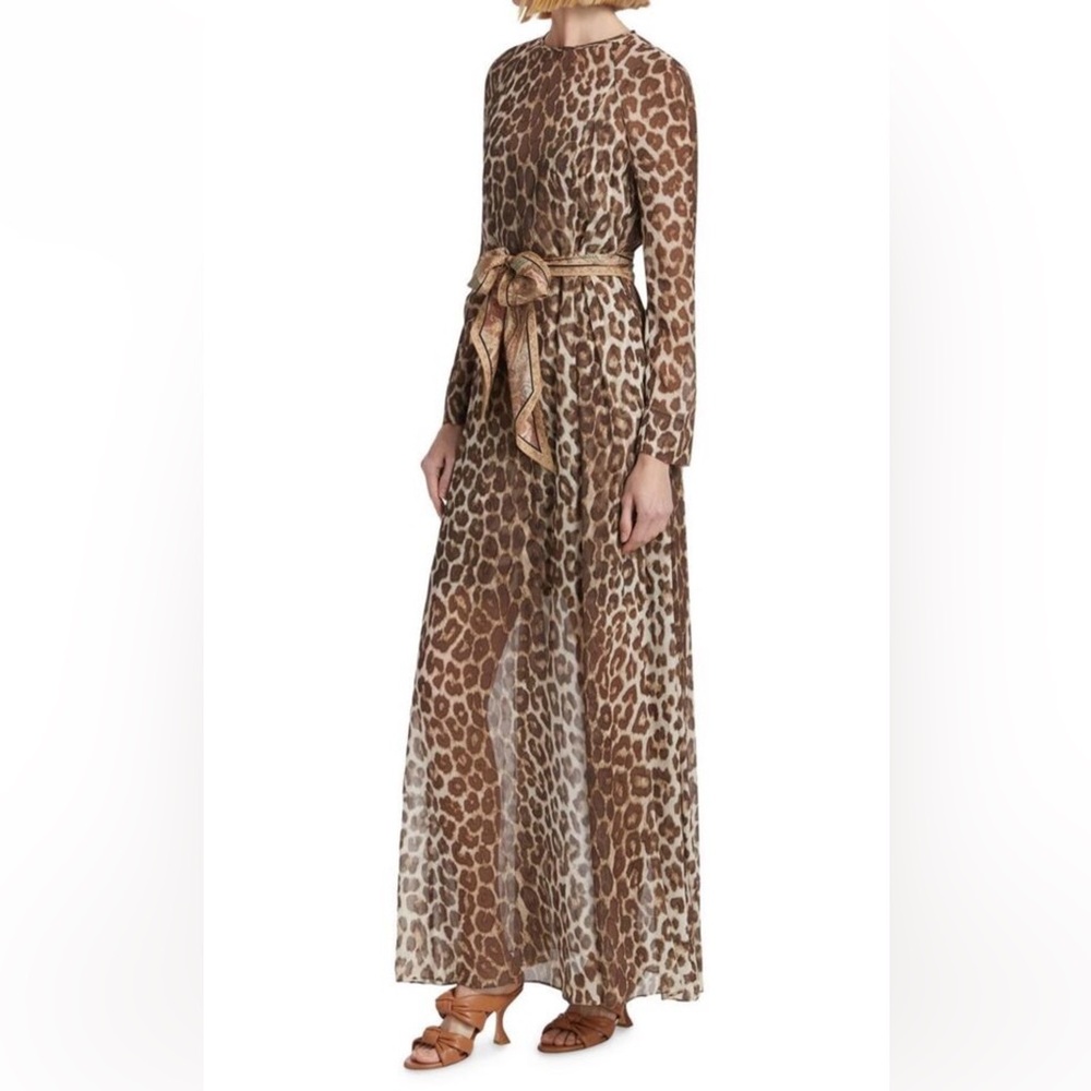 Zimmermann leopard Print Long Sleeve Dress